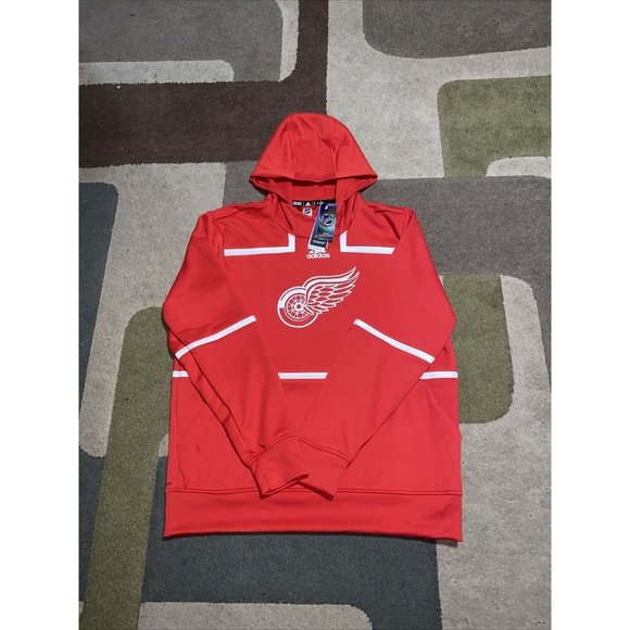 adidas Other - NWT Adidas Detroit Red Wings Under The Lights Mens Pullover Hoodie Size M Red
